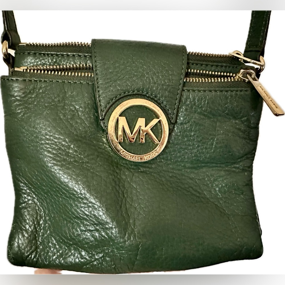 Michael Kors Green Leather Crossbody Bag